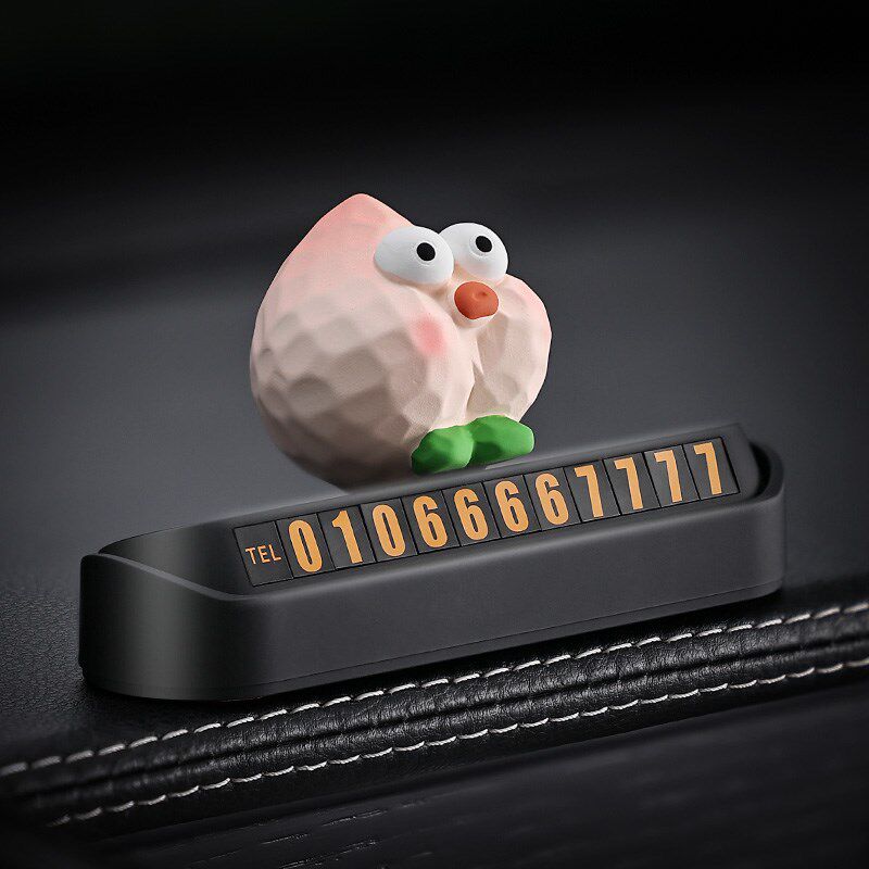 小水果汽车临时停车电话号码牌车载挪车牌创意移车卡车内装饰用品