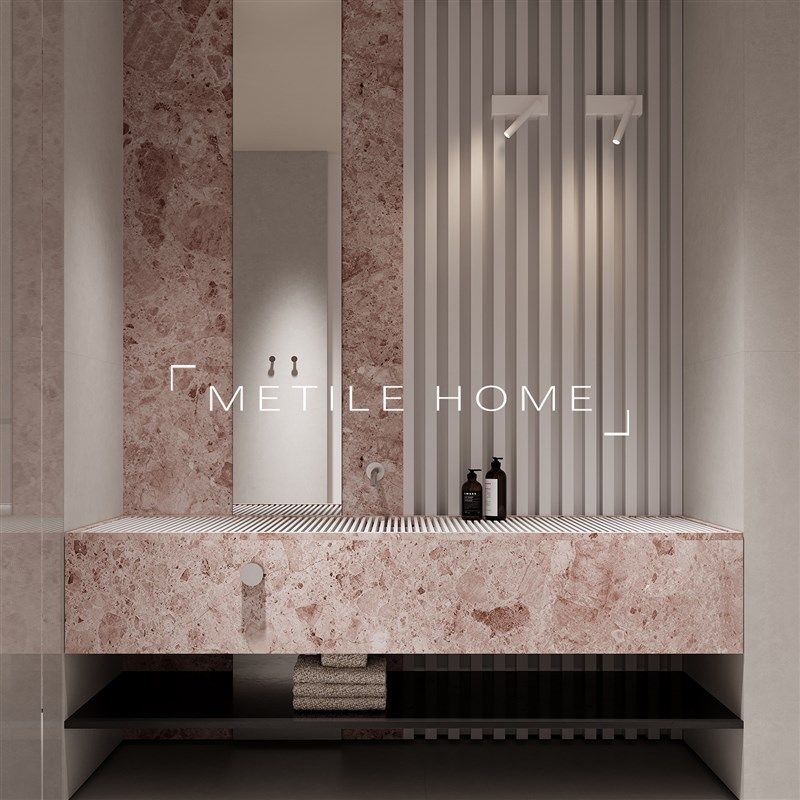美瓷家卫生间粉色水磨石瓷砖600x1200商场餐厅厨房连锁店防滑地砖,家装主材,水磨石砖,淘宝优惠券,粉丝福利购,淘宝优惠卷
