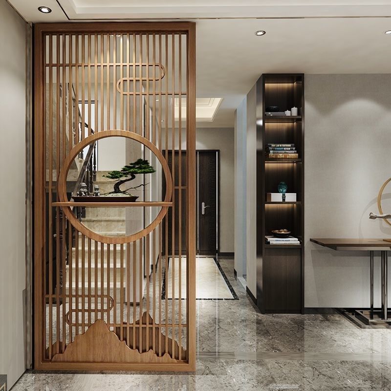 新中式实木入户玄关屏风隔断客厅卧室遮挡定制镂空木格栅现代简约,住宅家具,座屏,淘宝优惠券,粉丝福利购,淘宝优惠卷
