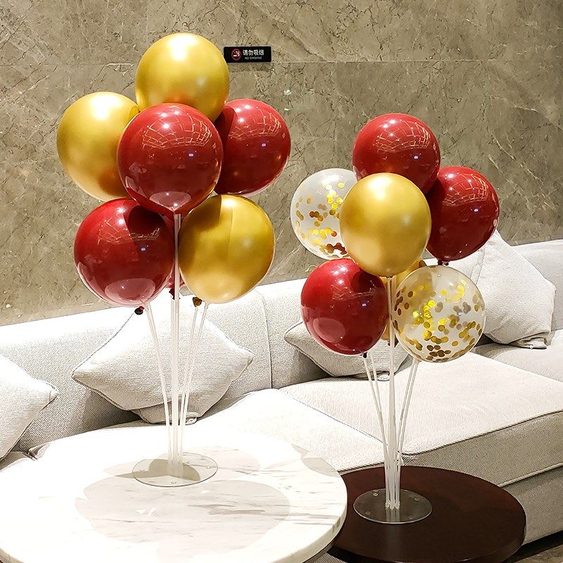 桌飘气球支架管子放地透明宴会底座拖杆落地地飘立柱摆台路引装饰