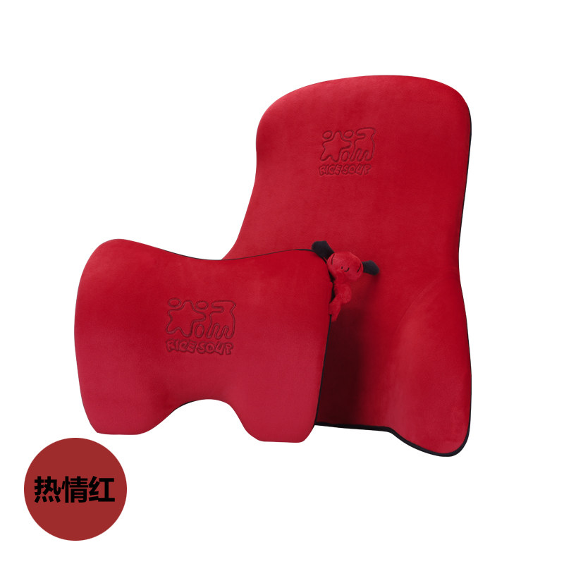 爱车屋汽车头枕护颈枕靠枕车用一对卡通座椅腰靠套装可爱骨头枕