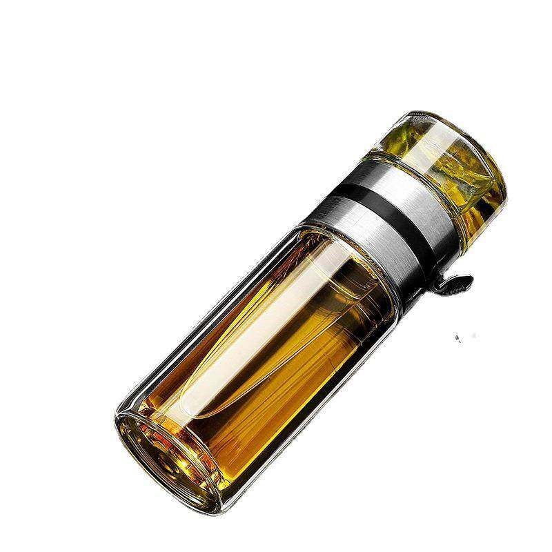 保温杯男款玻璃双层隔热摔不烂茶水分离商务水杯高档泡茶杯送爸爸