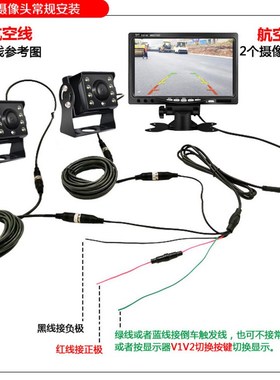 24V伏7寸9寸10寸车载高清货车挂车倒车影像监控像头