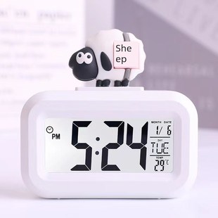 迷你可爱学生用创意多功能电子小闹钟 卡通2108羊羊