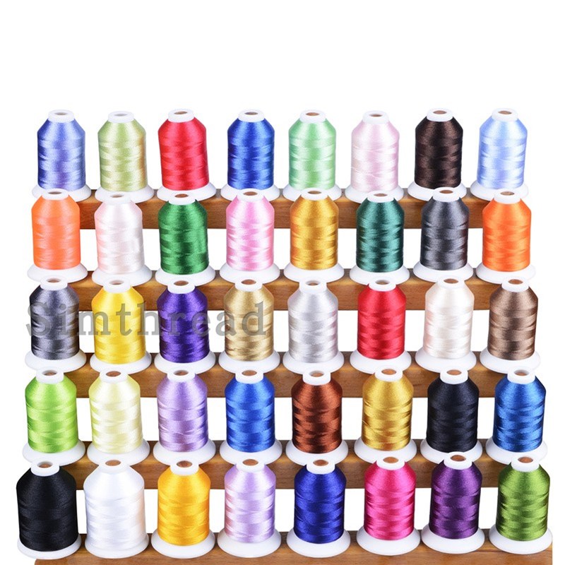 电脑绣花机专用绣线彩色冰丝绣花线75D/2 40色/X套原版兄弟色