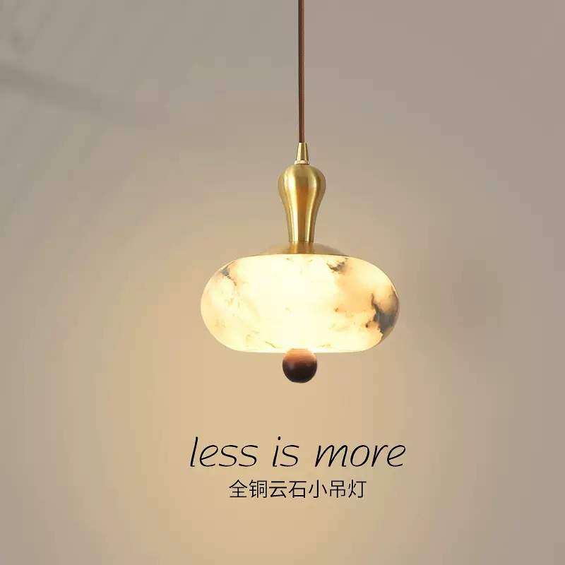 云石小吊灯全铜感宋式美学中式卧室床头柜上方过道玄关入户灯,纺织面料/辅料/配套,纺织机械配件,淘宝优惠券,粉丝福利购,淘宝优惠卷