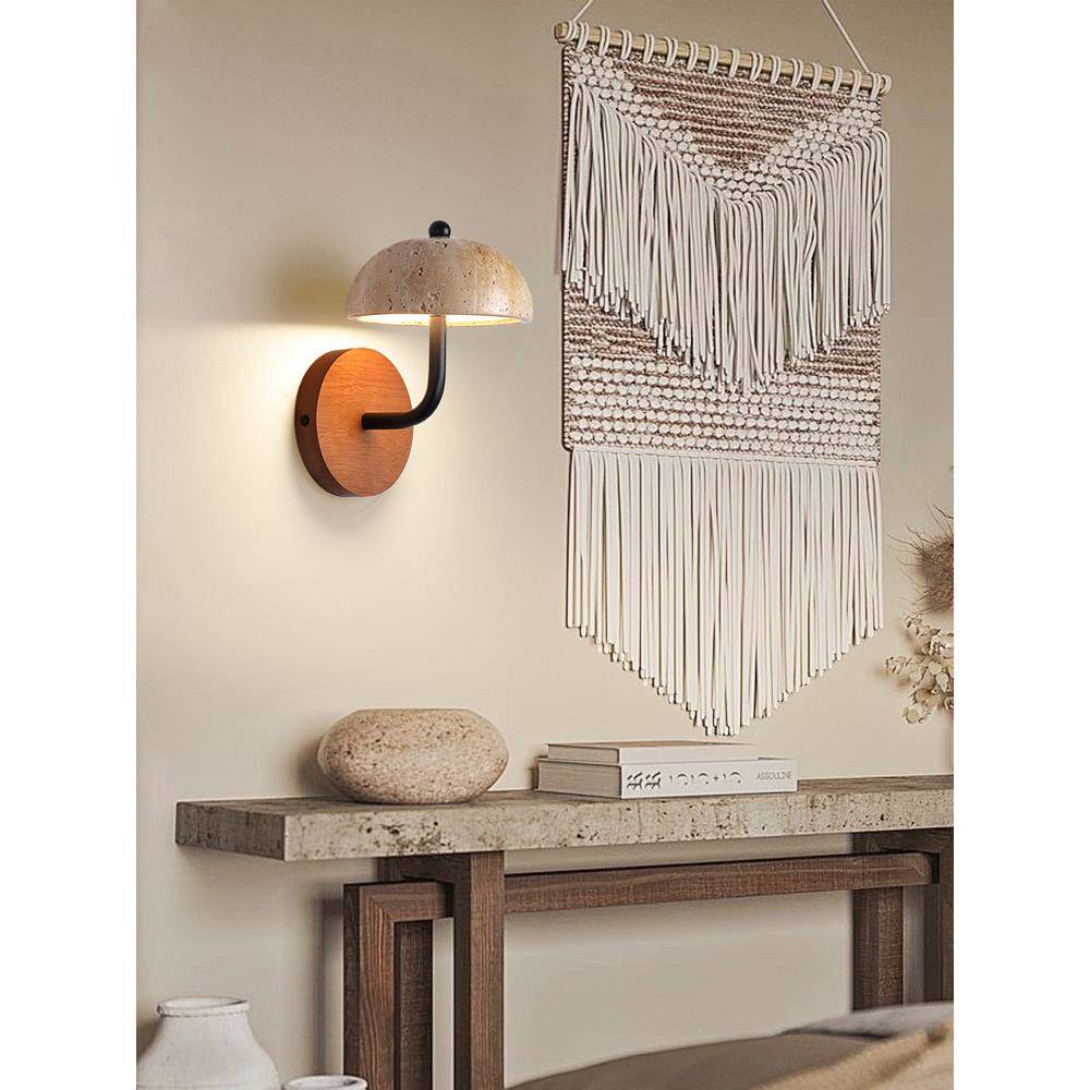 奶油侘寂风卧室床头壁灯复古设计师楼梯过道客厅餐厅背景装饰墙灯