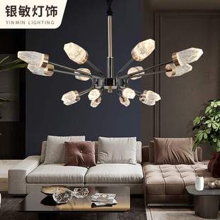 包邮北欧轻奢大气创意高级感水晶吊灯现代简约餐厅客厅分子灯灯具