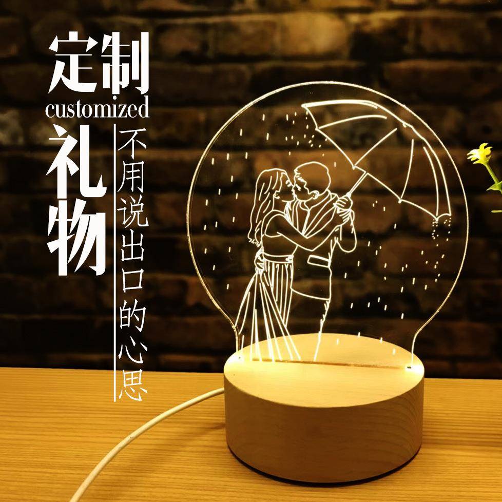 送闺蜜新人的结婚礼物女生朋友创意生日新婚礼品高档实用3d小夜灯