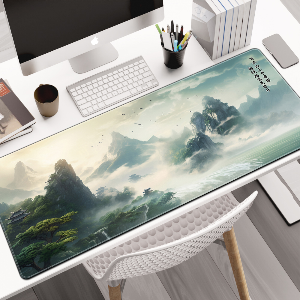 阔野山水风景超大号鼠标垫