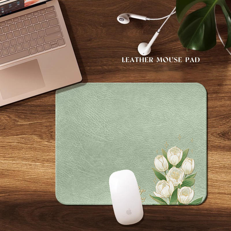 郁金香皮革女生工位鼠标垫
