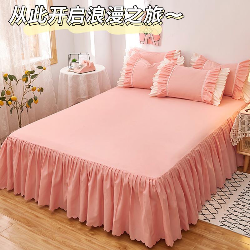防滑床裙单件花边式床围裙罩席梦思保护套韩式1.8米1.5米床单裙摆