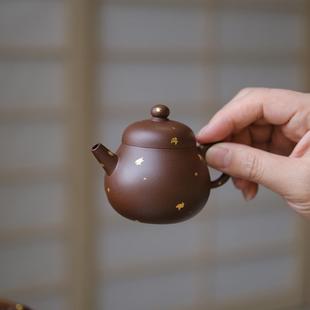 小谦山房洒金明珠紫砂壶宜兴中式手工原矿老紫泥泡茶单壶茶具家用