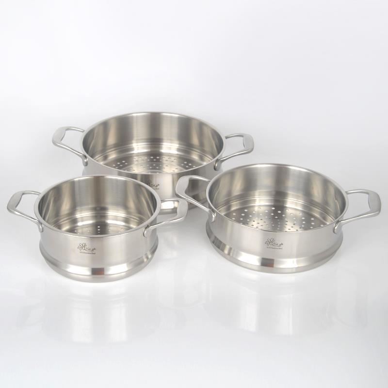 18/10不锈钢蒸笼双耳蒸格蒸锅加厚家用篦子蒸架20-24-28cm包邮