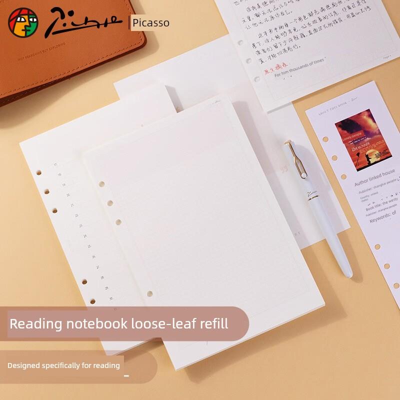 毕加索P507阅读笔记本活页原装更换芯80g书写纸可拆卸A5记事本6孔