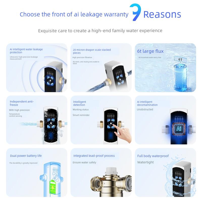 GOOTHO前置过滤器智能漏水保护一体机自动反冲洗过滤器家用防冻