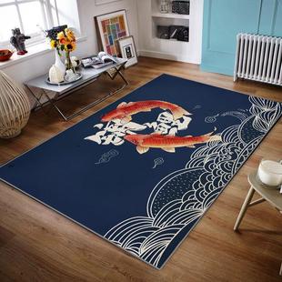 日式和风浮世绘进门厅地毯神奈川冲浪阳台厨房客厅卧室日料店地垫