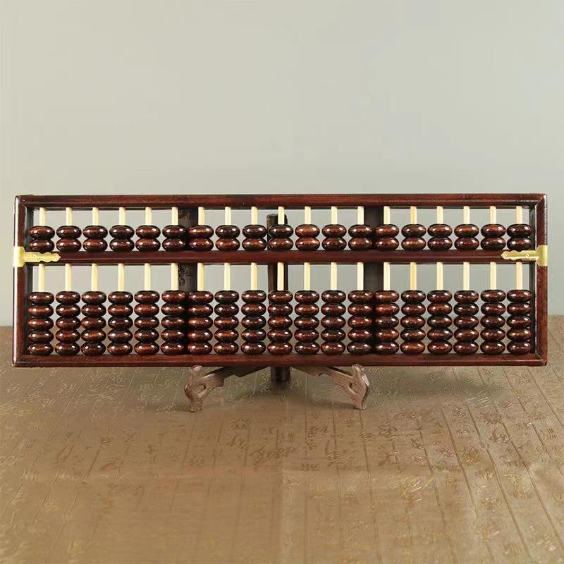 19档复古算盘老式实木质大号财会收藏品送人风水装饰店铺招财摆件