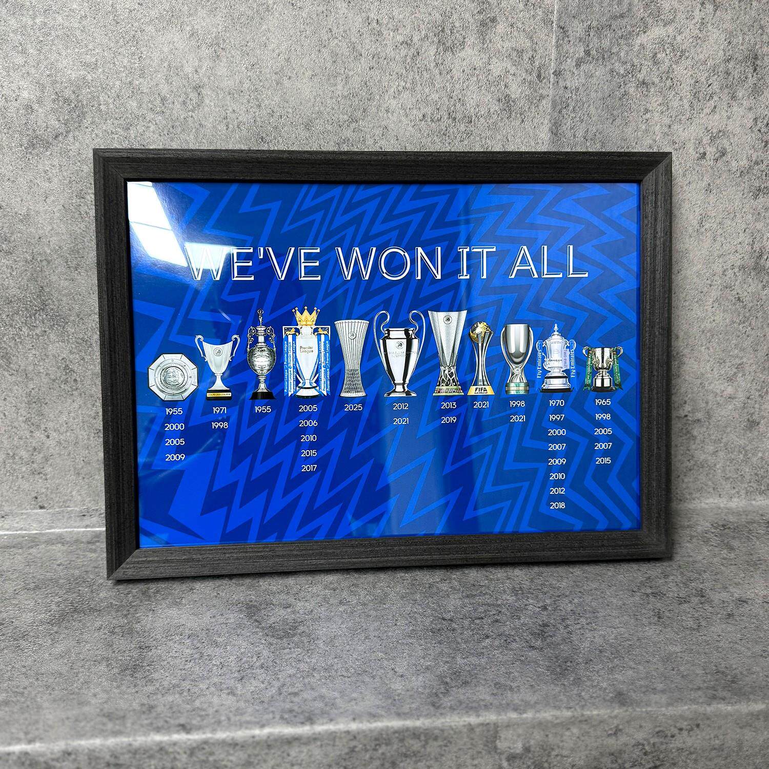 切尔西历史荣誉全实木装饰相框照片墙桌子挂框装饰品酒吧壁画