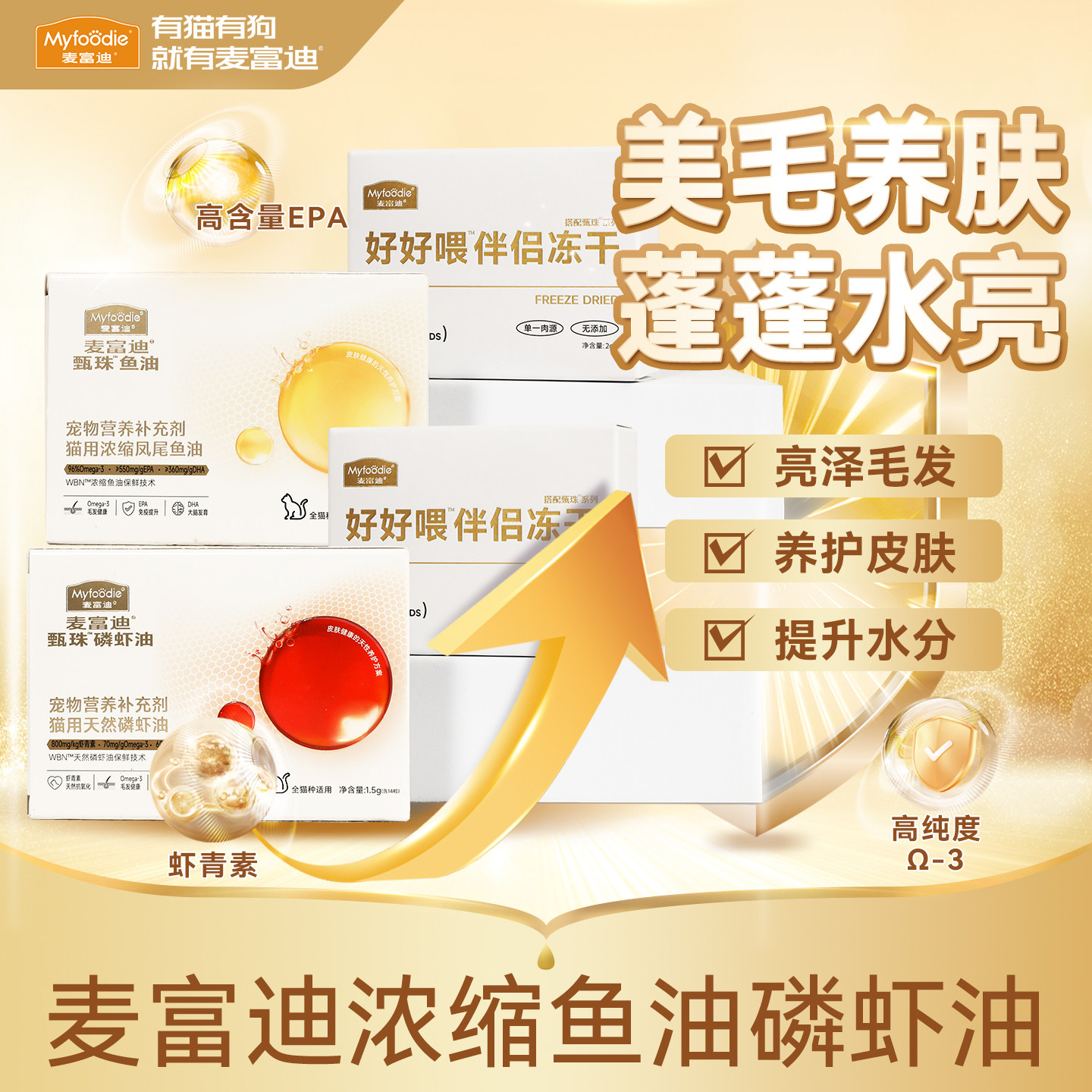 麦富迪宠物犬用猫猫用浓缩高纯度鱼油磷虾油美毛护肤鱼油非软磷脂,宠物/宠物食品及用品,猫卵磷脂/鱼油/海藻粉,淘宝优惠券,粉丝福利购,淘宝优惠卷