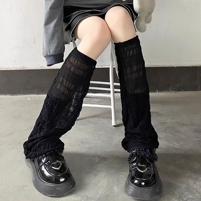 袜子女蕾丝袜套春秋可爱星星花边薄款Wuuuus 堆堆袜lolita小腿套