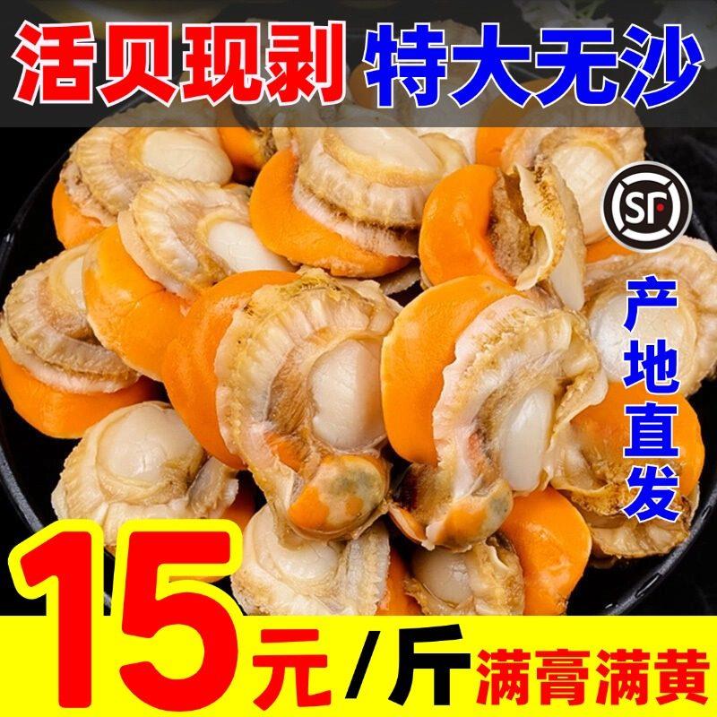 扇贝肉新鲜冷冻巨型特级大扇贝肉蒜蓉粉丝海鲜水产鲜活特大带膏黄