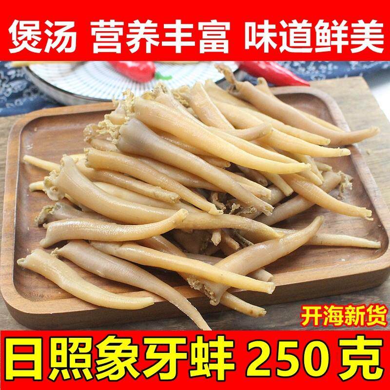 日照特产野生象牙蚌干 干象拔棒干海笋贝类海鲜干 干货250g饭店餐