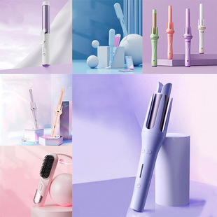 跨境卷发棒全自动32mm负离子不伤发定型蛋卷大波浪直发梳负离子