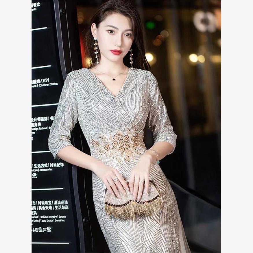 大码晚礼服女胖mm宴会气