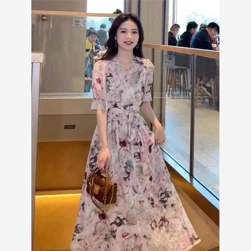 法式纯欲风碎花连衣裙女2