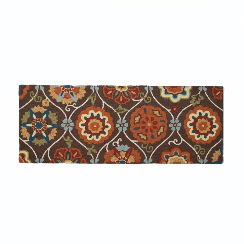 出口手工枪刺h床边地毯美拉德复古美式装修床边地毯软装佳品