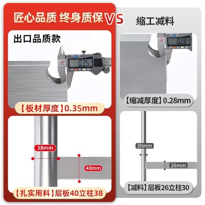 不锈钢厨房置物架落m地多层微波炉烤箱多功能储物货架锅具收纳家