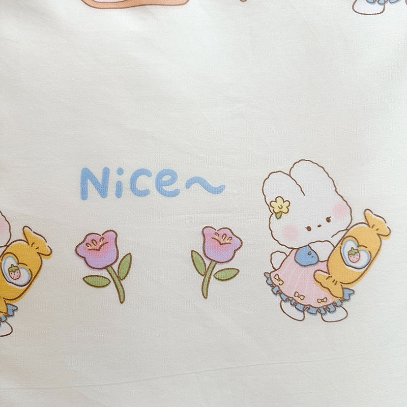 全棉粉色女孩子女童1.35上下床子母床高低床床上1米35Z床笠四件套