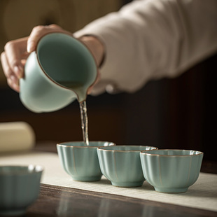 仿宋天青汝窑主人杯单杯喝茶杯个人专用I茶具陶瓷冰裂纹杯功夫茶