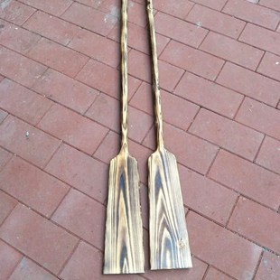 1.5米做旧油漆原木船桨木船桨装饰桨表演桨划桨U漂流船桨可订做