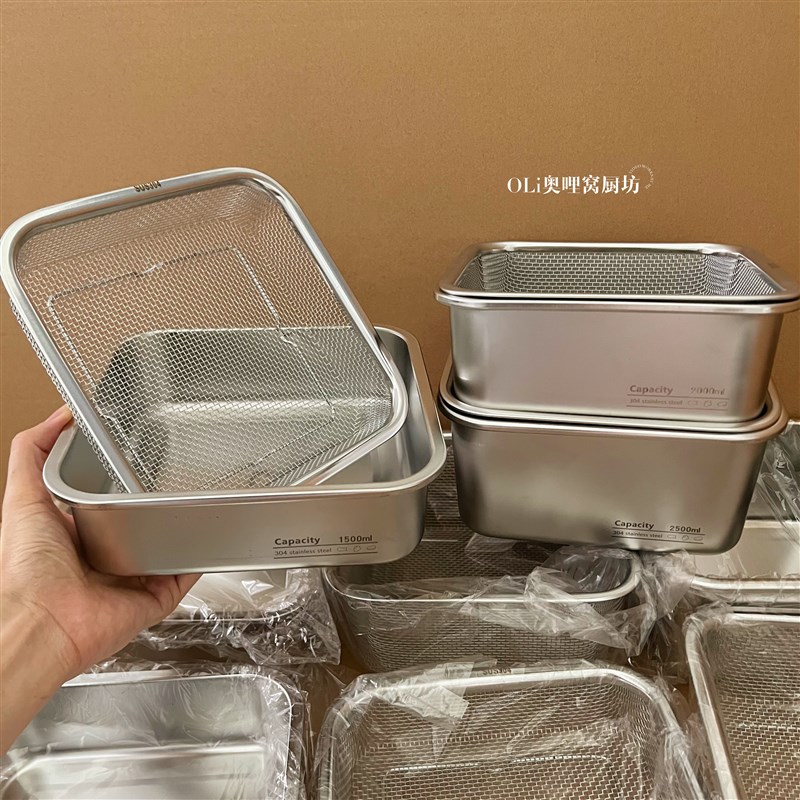 304不锈钢双层洗菜盆沥水篮y多功能厨房家用水果盘客厅淘洗菜篮子