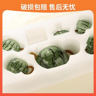 玻璃水杯茶水分离过滤泡茶壶S耐高温家用花茶壶 创意西瓜茶壶套装