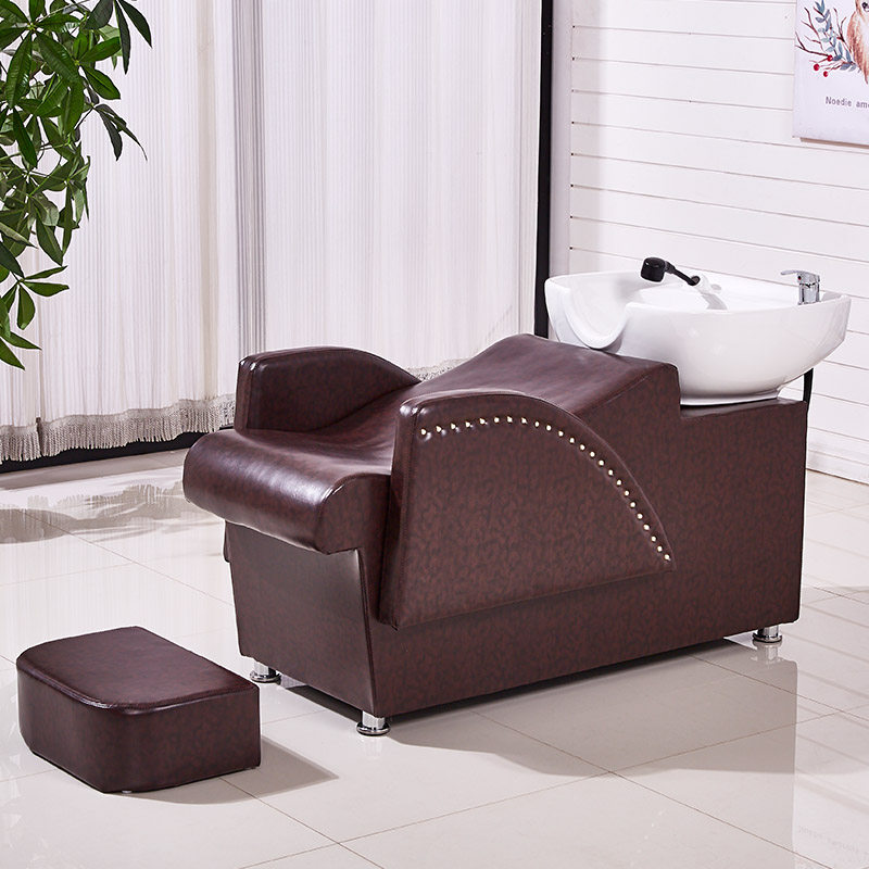 理发店洗头床美发床泰式洗发床发廊专用冲水床半躺V陶瓷盆厂家直