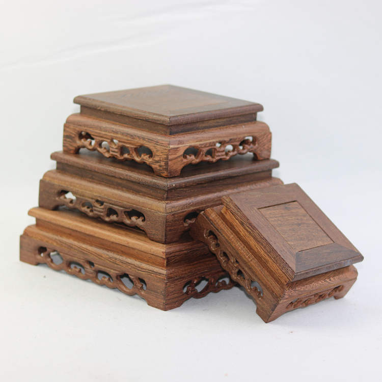 红木底座摆件正方形实木奇石几y架木质展示架小型花盆底座实木加