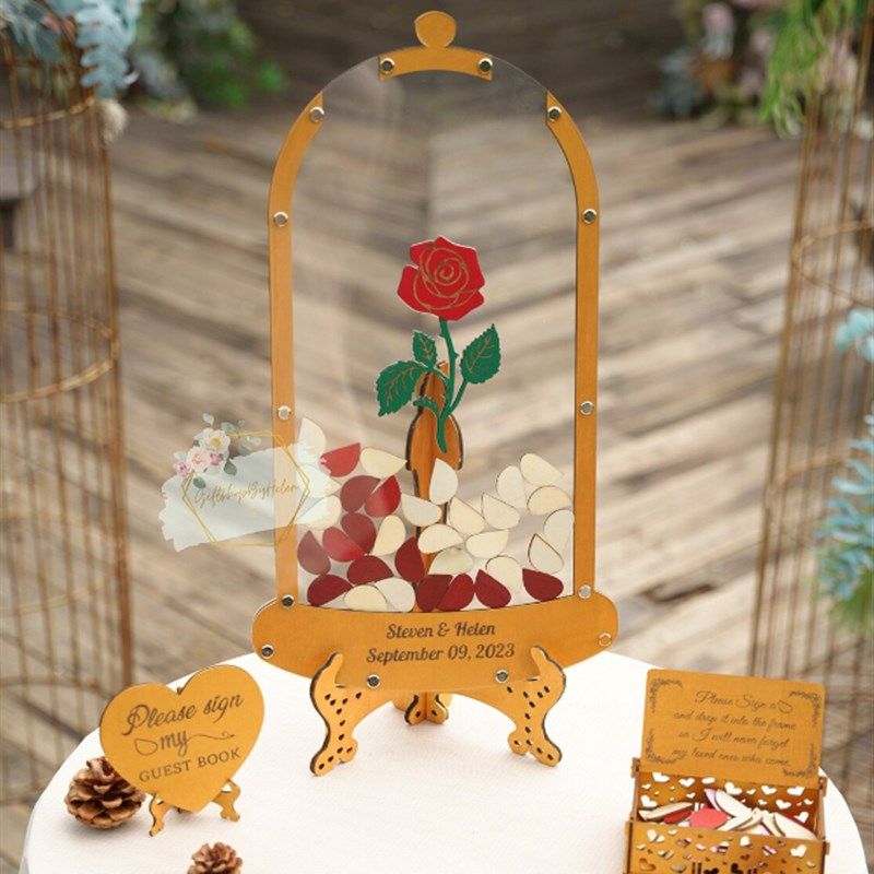 玫瑰留言簿婚礼创意m美女与野兽婚礼签到框相簿签名本簿板活动结,节庆用品/礼品,礼金簿/签名册,淘宝优惠券,粉丝福利购,淘宝优惠卷