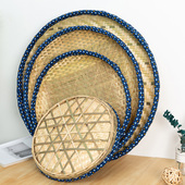 竹制品竹c编簸箕无孔有孔竹筛子米筛家用农家干货晾晒竹篮大号竹