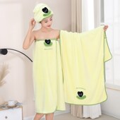 浴巾家用女可穿可裹巾非纯棉v全棉吸水大人浴裙毛巾干发帽洗澡新