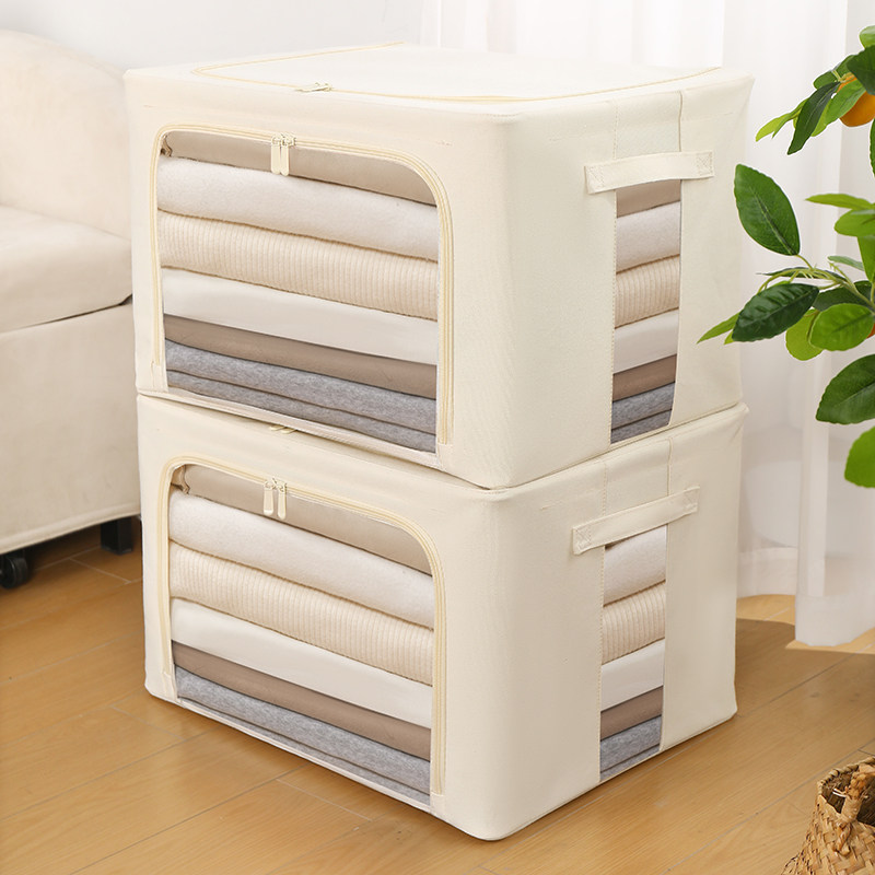 帆布百纳箱透明h66L衣柜整理箱棉被大容量家用折叠收纳箱三面可视,收纳整理,收纳箱,淘宝优惠券,粉丝福利购,淘宝优惠卷
