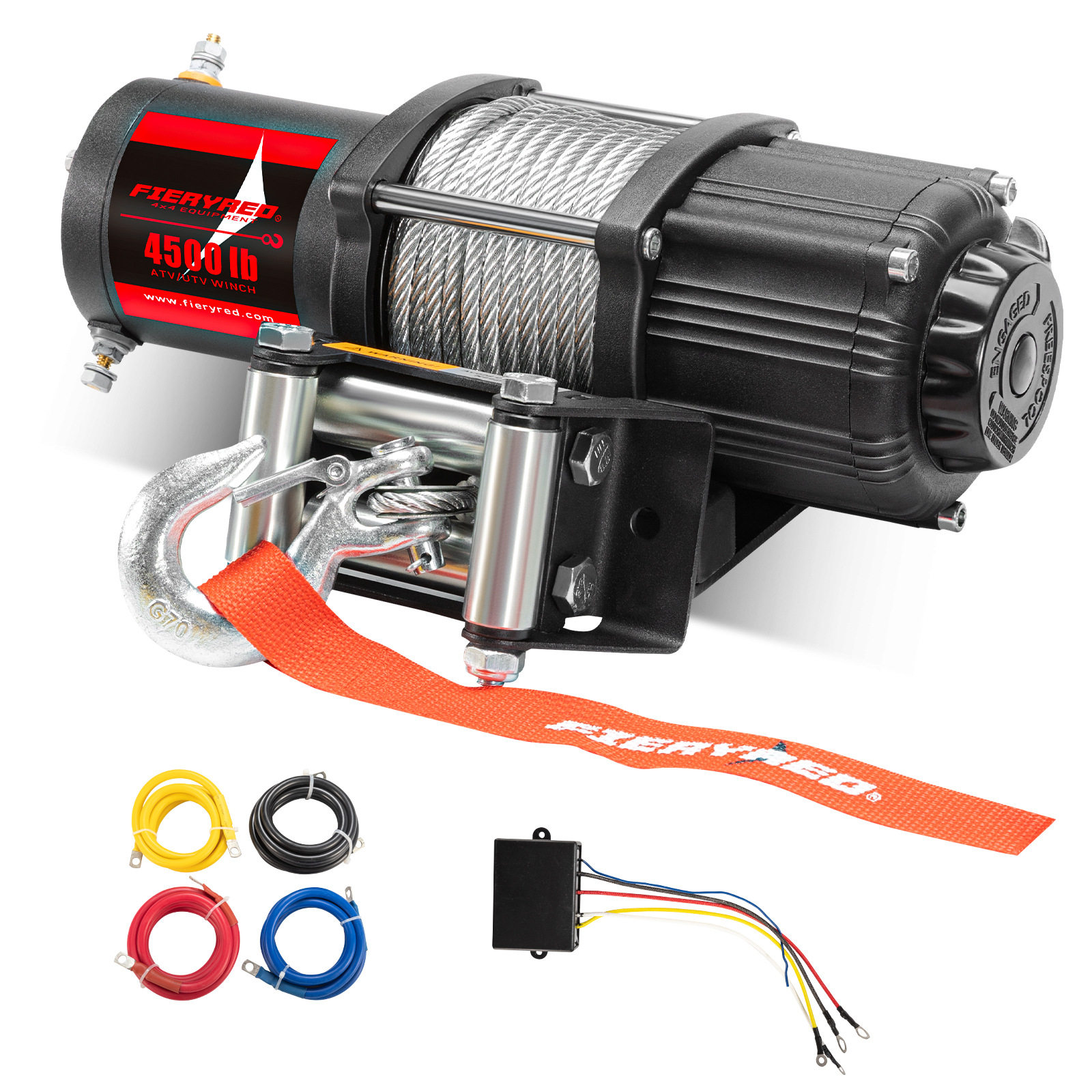 FIERYRED 4500LBS 无线电动绞盘 越野车汽车自救脱困绞盘