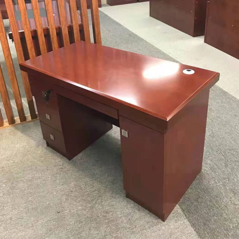 大班台主管桌单人电脑桌职员桌组合经理办公桌中式油漆班台实木皮