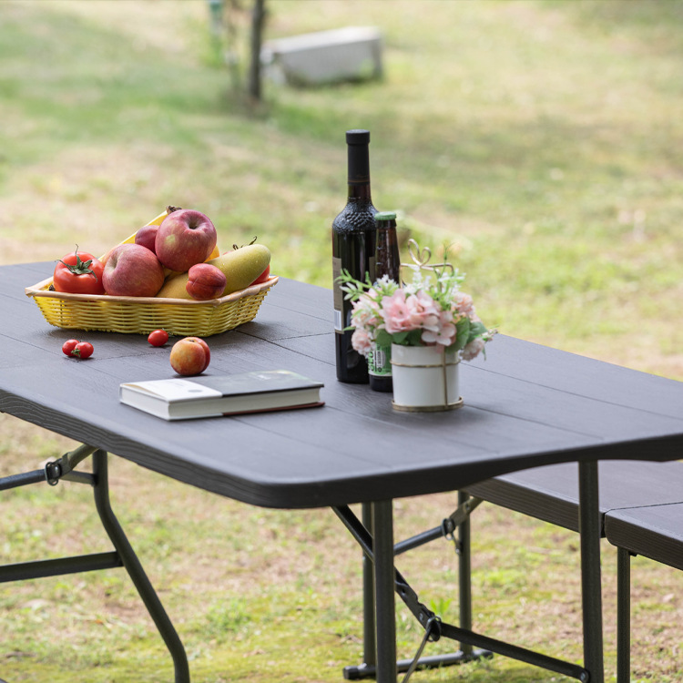 户外桌椅夜市摆摊专用HDPE便携桌长方形塑料折叠桌学习桌会议桌