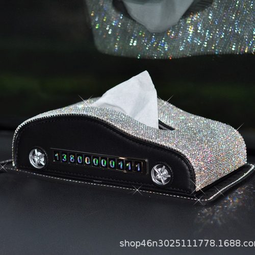 镶钻车用车载纸巾盒创意汽车抽纸盒 车内用品汽车跑车模型纸巾盒