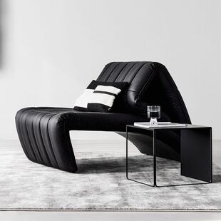 意式极简巴塞罗那躺椅卧室拳头椅轻奢高端阳台休闲沙发椅单人椅