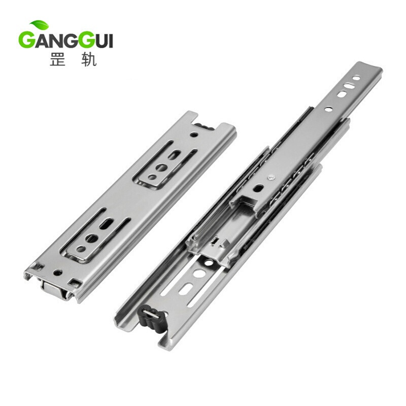IDA82不锈钢三节滑轨35mm宽304不生锈三节抽屉滑轨户外抽屉滑轨