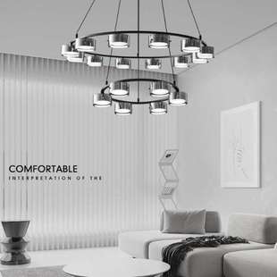 意式轻奢客厅吊灯创意艺术酒店别墅全屋吊灯设计师loft挑空灯具